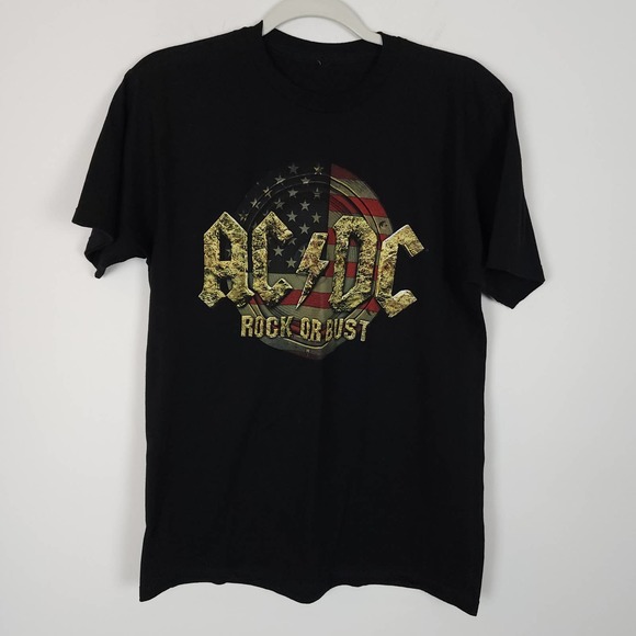 AC/DC Other - AC/DC Mens Rock or Bust 2016 Tour T-Shirt Size M Black Short Sleeve Crewneck